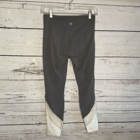 Athleta Salutation 7/8 Tight Colorblock Leggings Women's Size Small S Gray White - Picture 6 of 9